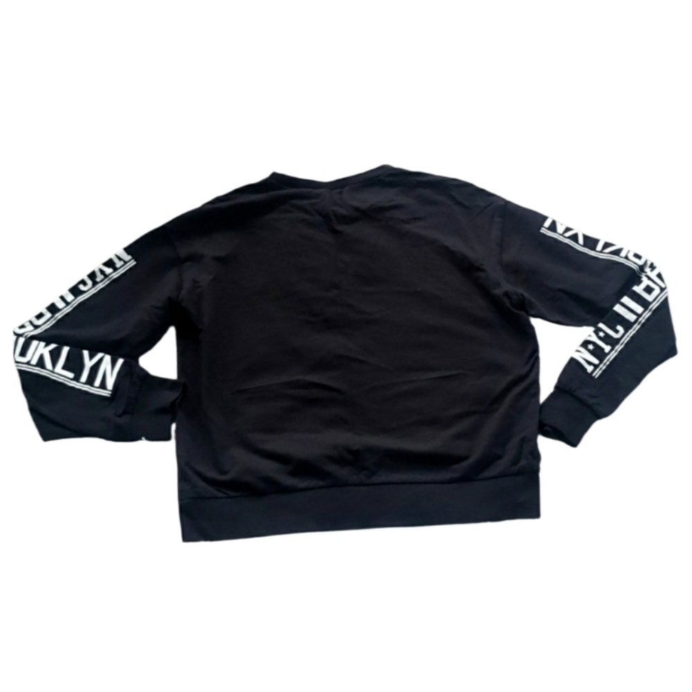H&M Brooklyn NYC Black Long Sleeve Sweatshirt Size Small - Picture 4 of 6